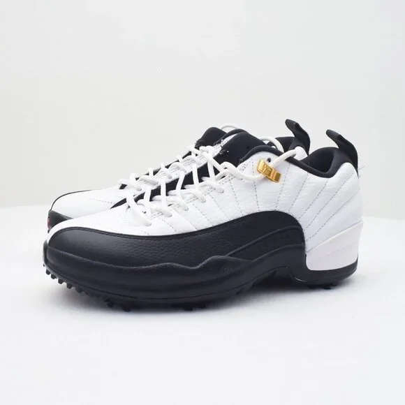 NIKE AIR JORDAN 12 LOW TAXI GOLF Size 7.5 White/Black DH4120-100 display picture 2